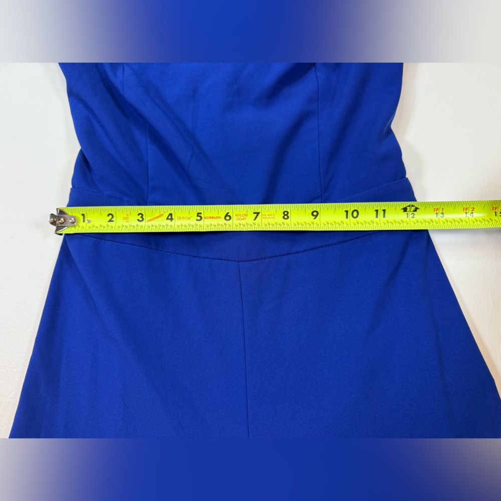Mimi and Dottie Blue Stretch Popover Strapless Wide Leg Jumpsuit 10 (bin FF) - Picture 10 of 13